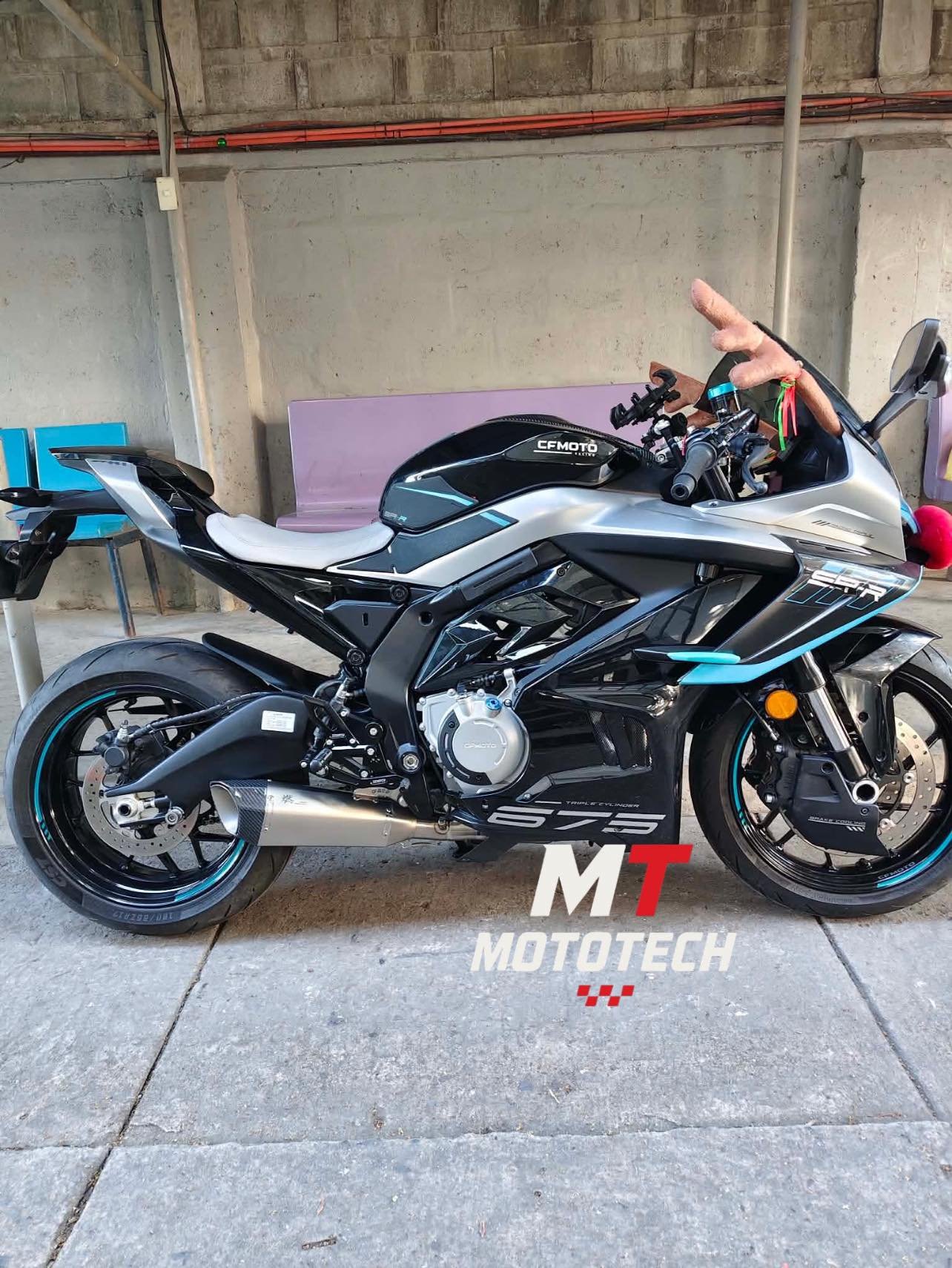 FULL TITANIUM EXHAUST for 675SR / NK / SS - Underbelly titanium racing full system with carbon nozzle