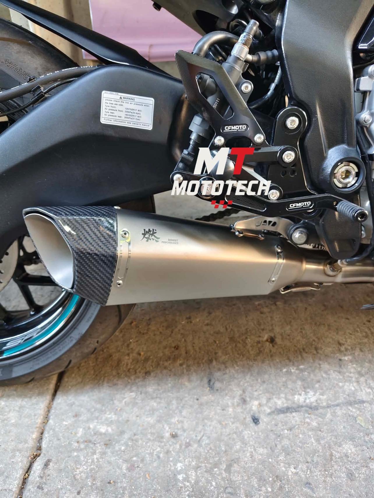 FULL TITANIUM EXHAUST for 675SR / NK / SS - Underbelly titanium racing full system with carbon nozzle - Image 5