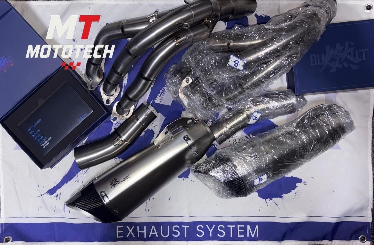 FULL TITANIUM EXHAUST for 675SR / NK / SS - Underbelly titanium racing full system with carbon nozzle - Image 4